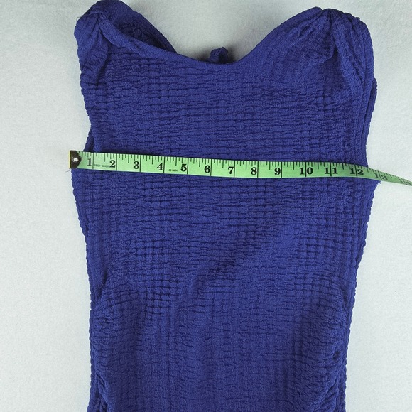 Anthropologie Celadine NWT Textured Fitted Midi Dress Blue Small - Picture 9 of 10